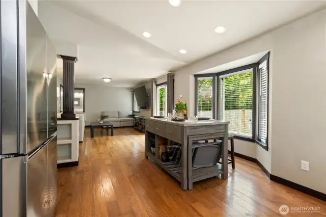 Kitchen opens to family room