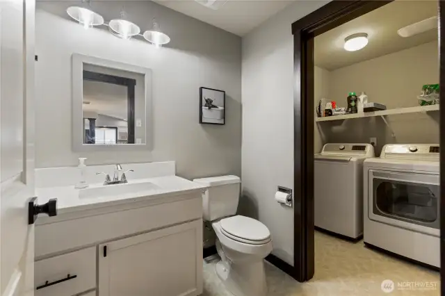 Bath off of the family room