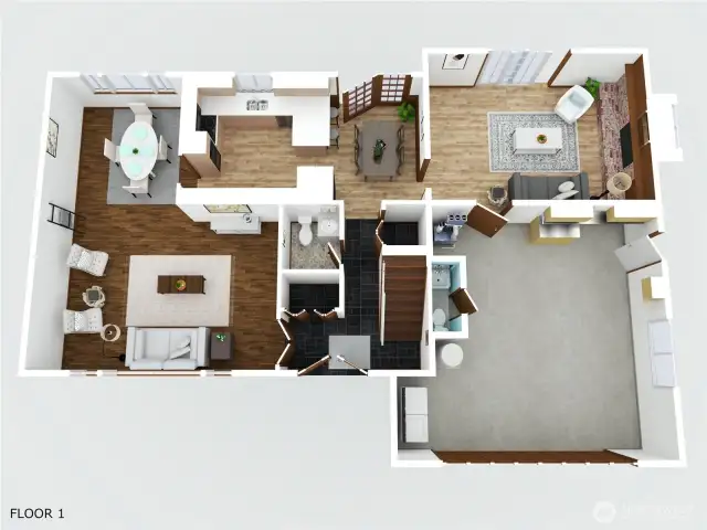 Floor plan of the main level.