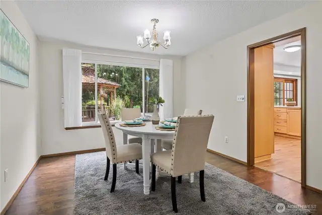 Dining room with easy kitchen access.