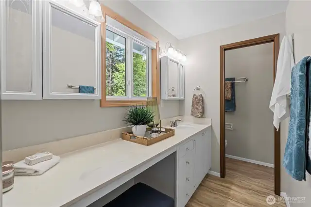 This is the 3/4 bath off the primary bedroom.