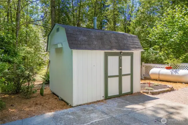This is the pool house.  The propane tank is for the pool heater.  The tank is leased for approximately $100 per year.
