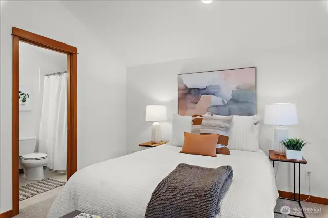 Upstairs Primary bedroom with ensuite bath