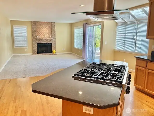 View From the Kitchen into the Great Room.