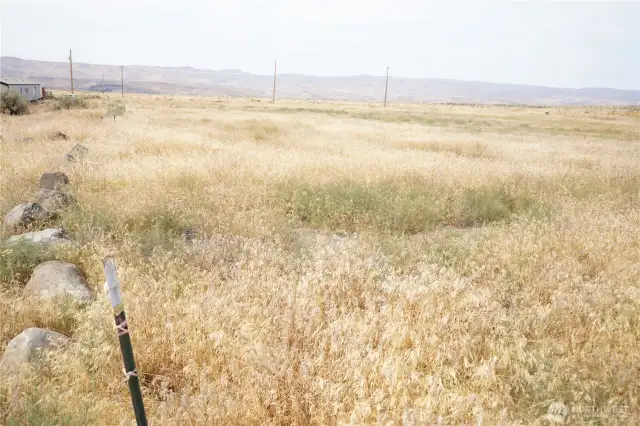 The property line on the left side of the property