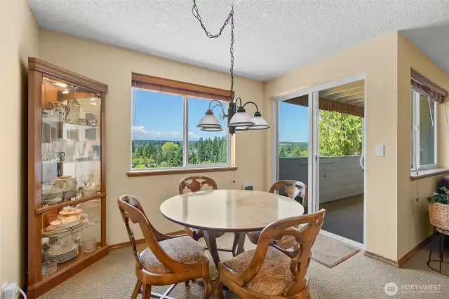 Dining room opens out to a the patio