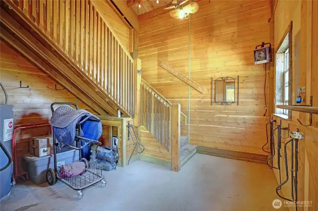 tack room and stairs to hay loft