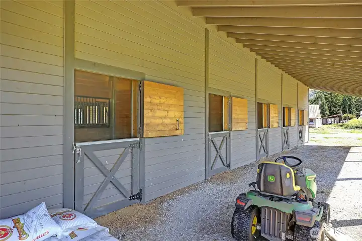 covered area along length of barn - 72 feet long