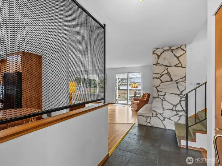 Slate floors in the entry