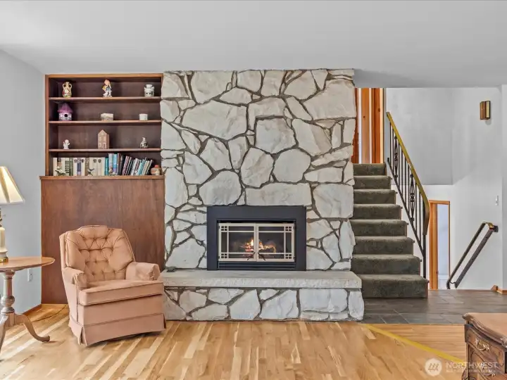Gas fireplace in the living room