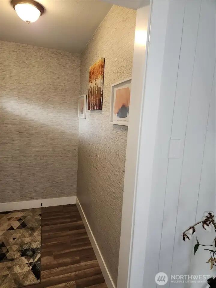 Enough space for a small table for keys and dropping your mail :)