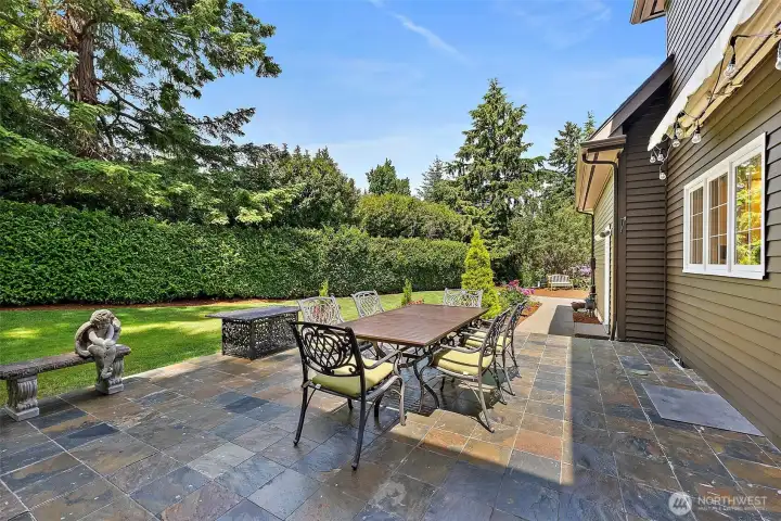 French Doors from Kitchen & Living Room to Slate Patio