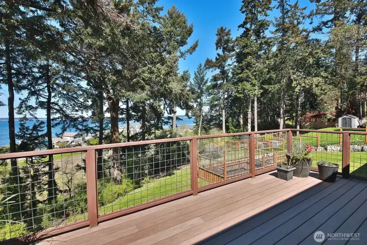 There is plenty of space on this deck for a full dining set and lounge chairs.