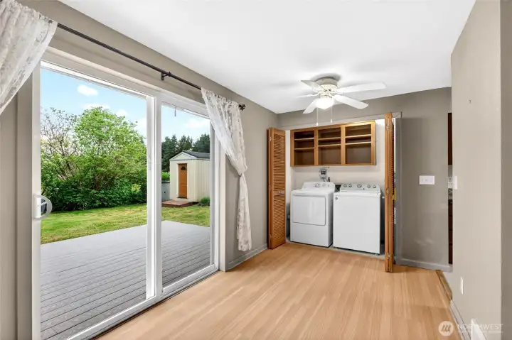 Washer and Dryer in Utility Closet next to Kitchen