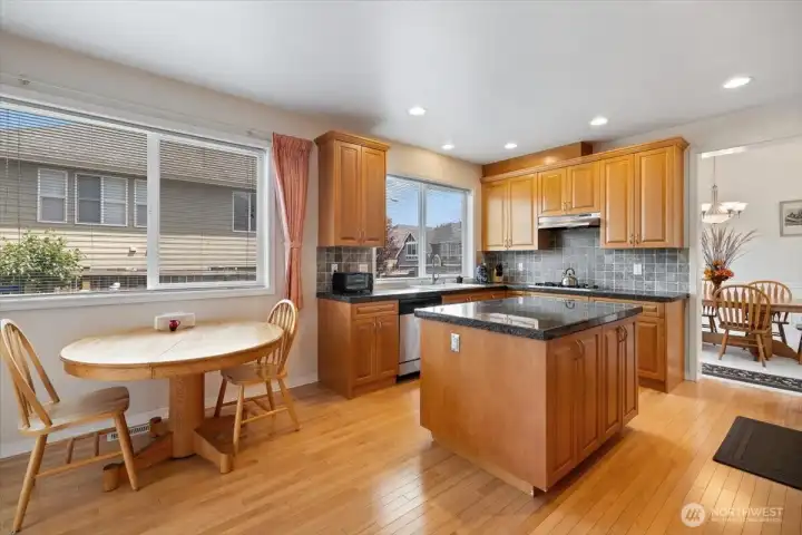 Looking from Family room back into Kitchen and Eating space