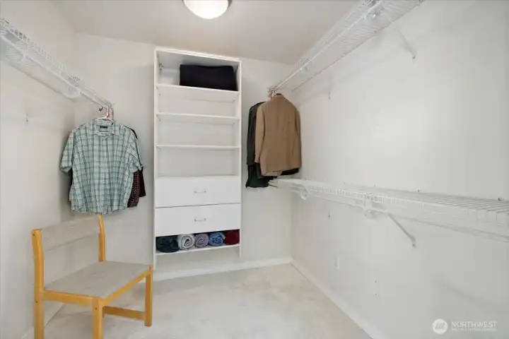 Primary Suite walk in closet