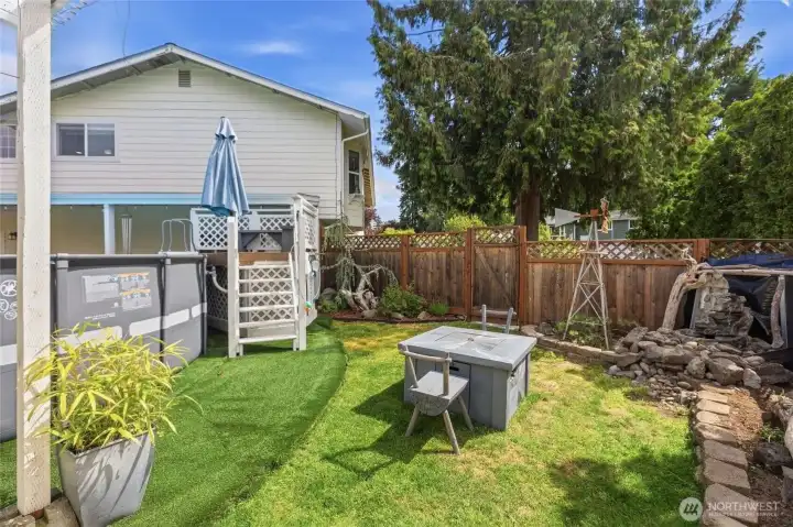 Fire pit and swim platform