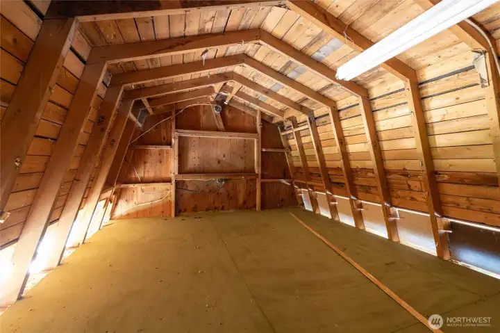 Loft in shed.