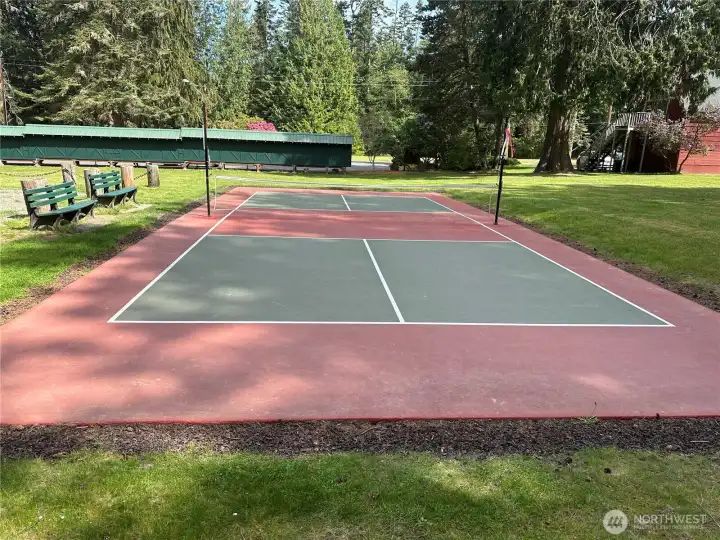 The pickleball court is enjoyed by many.