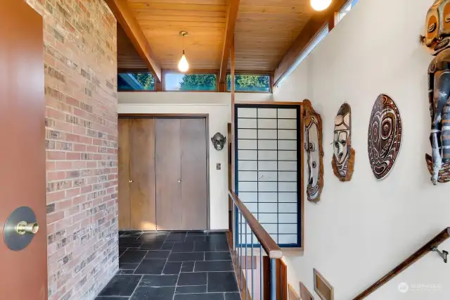 Beautiful entryway with clerestory windows