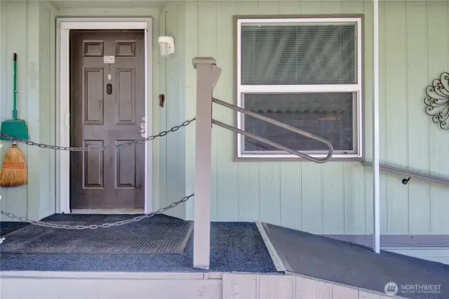 Front entrance with ramp.