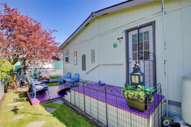 Door is from the main bedroom to your private deck.