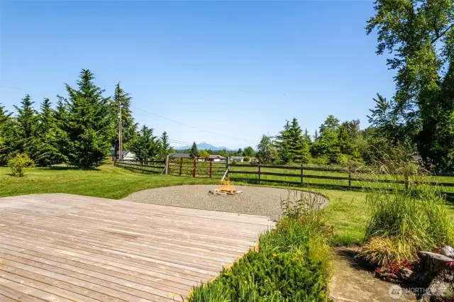 view from the deck looking towards Mount Pilchuck.