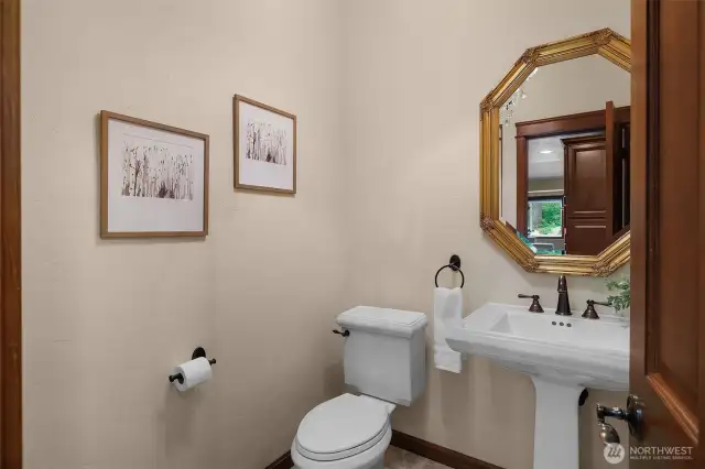 Half bath - with a chandelier, of course.