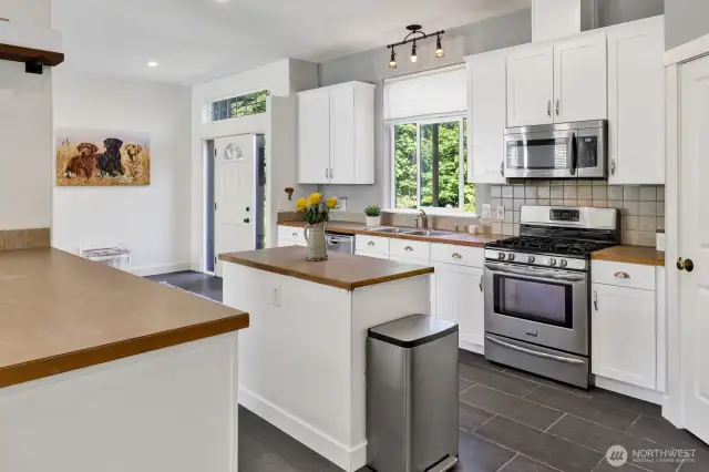 Plenty of counter space with the two islands.