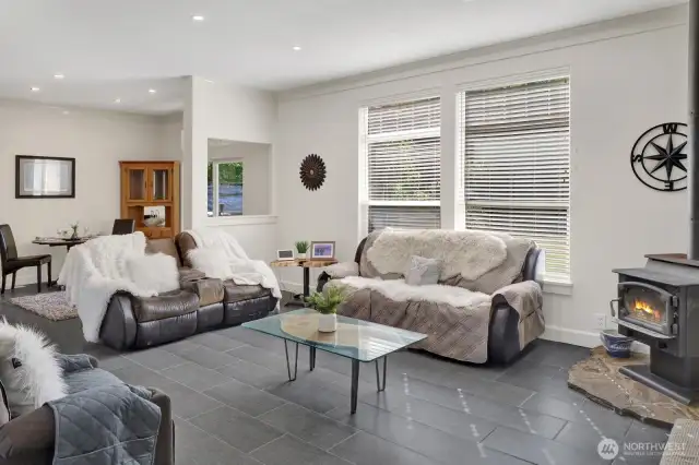 Spacious and light filled rooms with vaulted ceilings.
