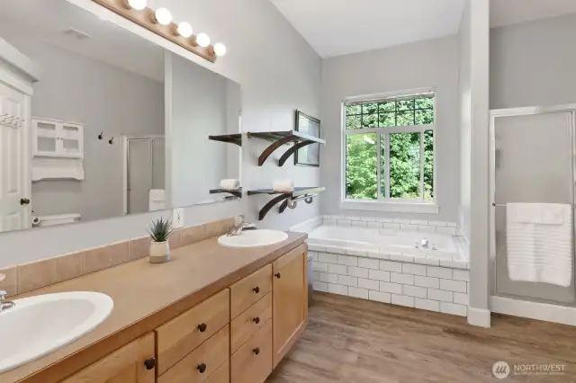 Luxurious five-piece primary ensuite, which also has another walk-in closet!