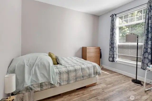 Number two of the three light-filled bedrooms.