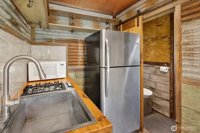 The tiny house has all the creature comforts of home and offers income potential.