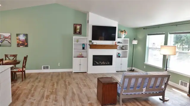 Great Room design w/ vaulted ceiling.