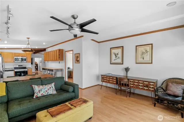 Ceiling fans added to keep you cool in summer and warm in winter.