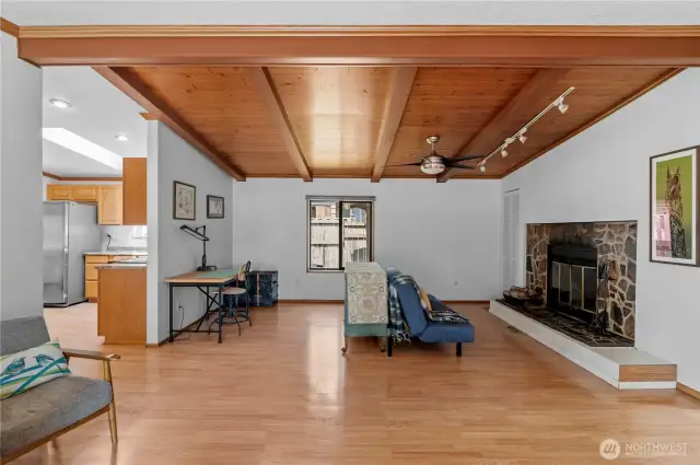 Formal dining room for some, but is currently a family room and office space. Either way, lots of space for everyone to have their own nook and cranny.