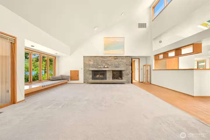 Wood burning fireplace