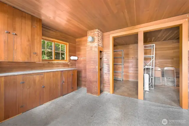 Inside of 1 cabin. 1 of the cabins completed with bedroom/bathroom & kitchen