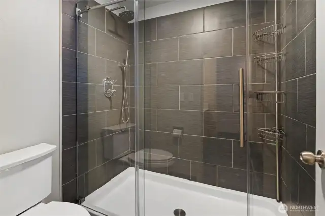 Large primary shower.