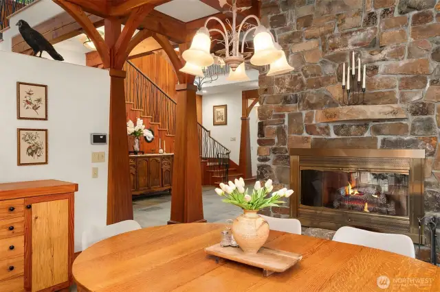 The intimate dining area feels private yet still enjoys the ambiance of the artistic surroundings