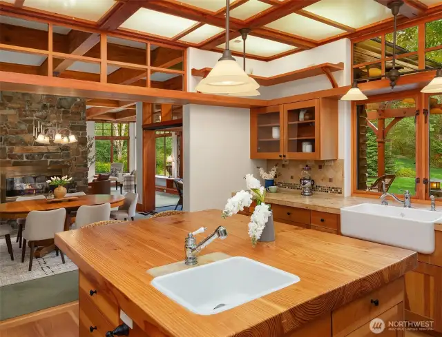 View from kitchen back through living areas …..connected yet separate.