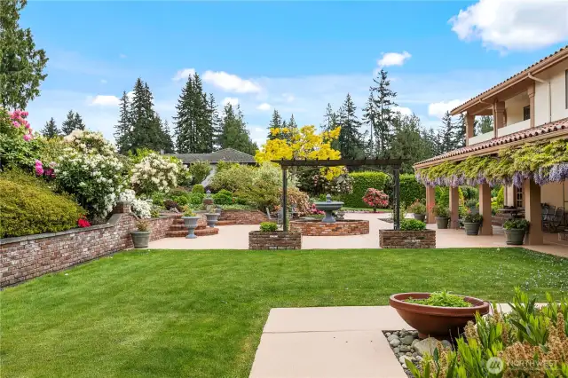 Thoughtfully designed landscaping has mature beautifully over the yywars.