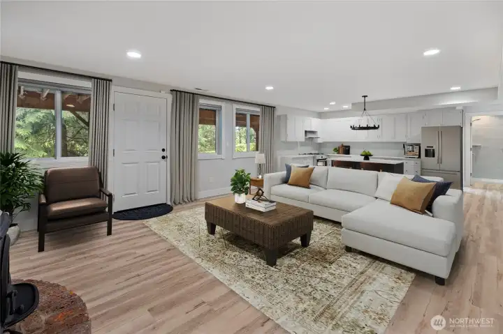 This is a virtual reality remodel and staging of downstairs and 2nd kitchen option! The basement is plumbed for a 2nd kitchen.