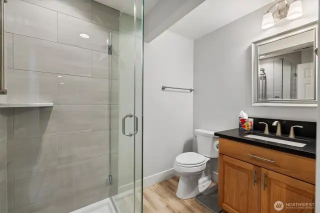 3/4 bathroom downstairs in the daylight basement