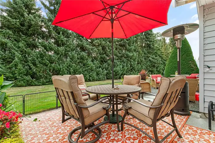 Patio is located just off of the dining room