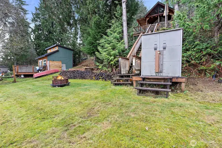 Storage shed down below
