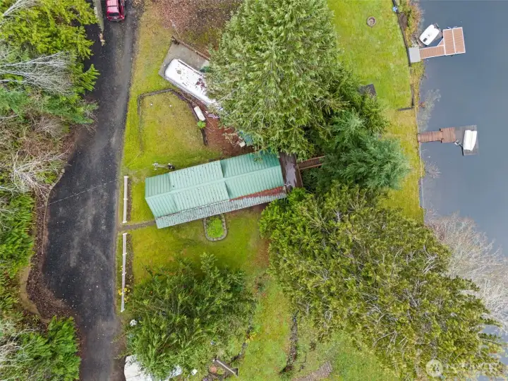 Aerial view of the home