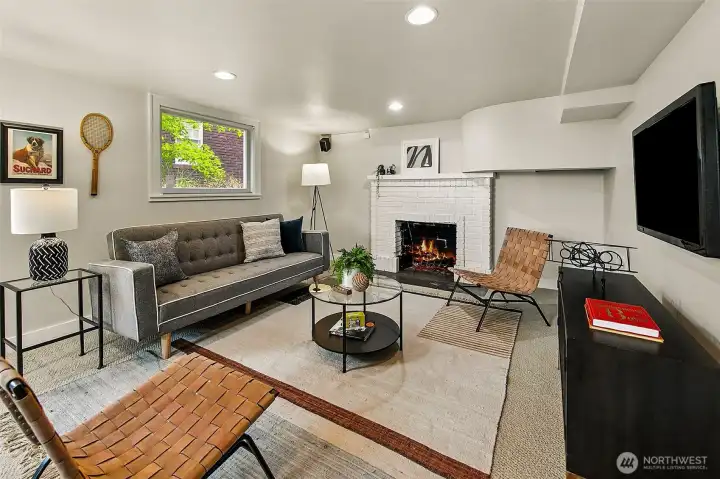 Downstairs you will be greeted with a large family room.