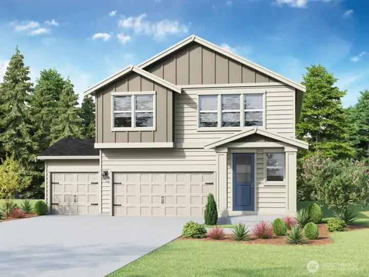 Rendering of actual elevation, colors may vary.