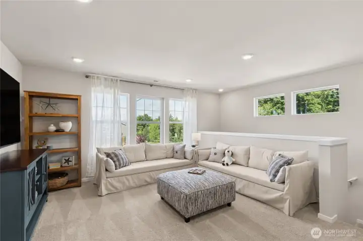 Upstairs loft perfect for a second living area!  Picture for representational purposes only, colors and features may vary.